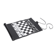 Roll Up Backgammon Chess Set PU Mini Portable Board Game for Children Outdoor Travel Family Backgamm