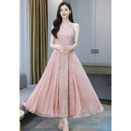 Korean women's long dress D7533