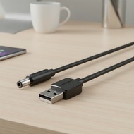 Vention USB to 5.5mm DC Charging Cable 28 AWG, for Hub, Mini Fan & Table Lamp Vention Kabel Pengecas