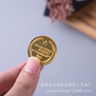 Electroplating Plastic Tokens Gold Plastic Coins Colorful Euro Tokens Plastic Gold Coins Board Game 