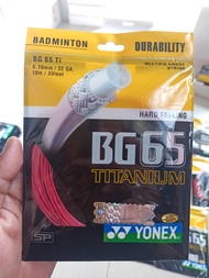 senar raket badminton yonex bg 65 bg65 titanium - pink