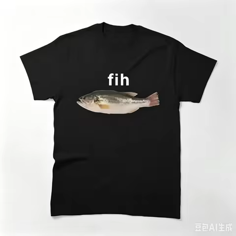 Funny Fih Misspelled Fish Meme Graphic T Shirt Y2K Harajuku Oversized Short Sleeve Tee Summer Casual