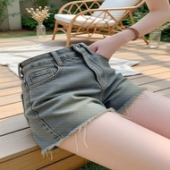 Lovito Women's Casual Blue Denim Shorts for Spring and Summer Seluar Pendek Denim Wanita Lovito - Ka