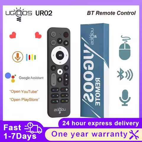 Original UGOOS UR02 Bluetooth Voice Remote Control Replacement for Ugoos TOX1 TOX3 TOX4 PRO AM6B PLU
