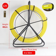 5/6/8mm 50/100m Fiberglass Wire Cable Running Rod Duct Rodder Snakes Fish Tape Rodder Reel Wire Cabl