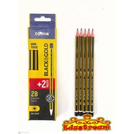READY STOCK Dolphin Black&Gold 2B Graphite Pencils
