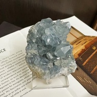 天然天青石 藍晶蔟 原石 消磁 淨化 財富 貴人 擺件