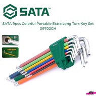SATA 9pcs Colorful Portable Extra Long Torx Key Set 09702CH