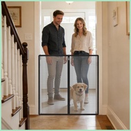 Dog Gate for Stairs No Drilling Animal Fence Cat Barriers Mesh Dog Gate for Child Puppy Doorway Porc