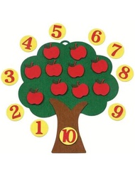 1入組蘋果樹造型蒙特梭利（教育相關）數學計數玩具,毛氈板,學習工具適用於和