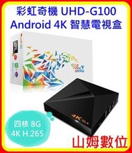 【山姆數位】【含稅 公司貨】彩虹奇機 UHD-G100 Android 智慧電視盒 4K 高清畫質 四核心 追劇神器