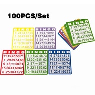 100pcs Bingo Game Bingo Card Permainan Bingo Mainan Kartu Anak 5 Warna