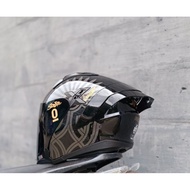 JPX NOVA X V2.0 N9 BLACK NUSANTARA HELMET, HANDLING VENOM FLAT VISOR PACKAGE, SLOT INTERCOM, DOBLE V