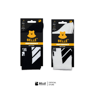 BELLE SOCKS SPORT PRO ถุงเท้าฟุตบอล ฟุตซอล กีฬาอื่นๆ พร้อมขนนุ่มที่ฝ่าเท้า พื้นฝ่าเท้ากันลื่น สี ขาว