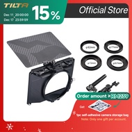 TILTA Mini Matte Box 4 Lens Adapters Lightweight Filter Support Top Flag Dual Cold Shoe Mount Design