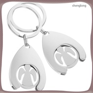 💍 2Pcs Sturdy Metal Trolley Token Holders Silver Coin Keychains for Loved Ones