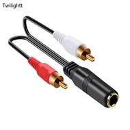 WILI Multipurpose 6 35mm Female To 2RCA Male Audios Connection Cable 30cm 11 81in