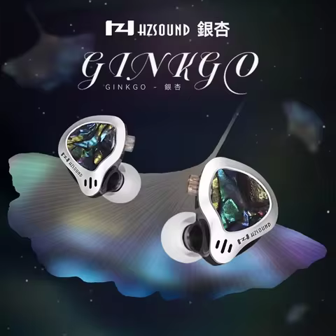 Hzsound Ginkgo IEMS 10mm 1DD+1PZT Hifi In-Ear Earphones IEM with 3 Switchable Tuning Nozzles and Det