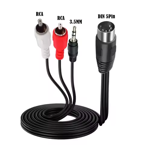 5 Pin DIN Cable 5Pin DIN Male To 2RCA Male 3.5 3.5mm 3Pole Male Audio Cable Equipment For Bang Olufs
