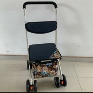 老年購物車帶座有菜車助行器