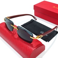 CARTIER - CT0052O-008 แว่นคาเทียร์ ลายไม้รุ่นพิเศษ Heartz Collection