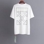 Genuine Off White 2024 New Arrow Printing Mens And Womens Fashion Brand Ow Cotton Crew Neck Short Sl