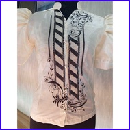 ⏺️ ♈ Puff Sleeve Ladies Barong with Satin Skirt