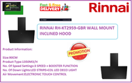 RINNAI RH-KT2959-GBR WALL MOUNT INCLINED HOOD / FREE EXPRESS DELIVERY