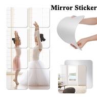 DIY Art Mural Decals Decor - 3D Acrylic Square Mirror Stickers - Silver Self-Adhesive Wall Stickers