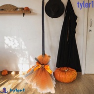 TYLER1 Halloween Witch Broom, Simulation Dismountable Witch Broomstick, Kid Witch Broom Purple/Orang