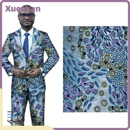 XUEXII 1 Yard Wax Print Fabric, Ankara Cotton African Fabric, DIY Gold Foil Shimmer Patchwork Textil