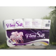 Tornado Of 10 Rolls Of Fine, Smooth, 3-Layer FAMI SILK Toilet Paper, Made Of Virgin Pulp