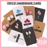(5PCS) HANDMADE WISHING CARD Kad Ucapan Wish Card Kad Love Card Kad Florist Flower Suprise Delivery 