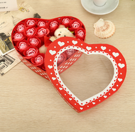 [HCM]Hộp Quà Hoa Hồng Sáp Gấu Bông Trái Tim