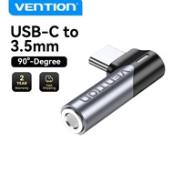 Vention 90-Degree Right Angle USB-C to 3.5mm Adapter, Space-Saving & Convenient Male to Female Audio