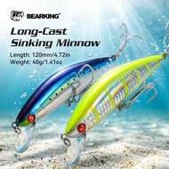 BEARKING 12cm 40g deep diver sinking Minnow Fishing Lure Laser Hard Artificial Bait 3D Eyes Fishing 