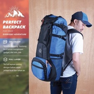 Tas Semi Carrier Pria Wanita Keril 60 Liter Tas Gunung Outdoor Free Raincover Hiking Backpack Ransel