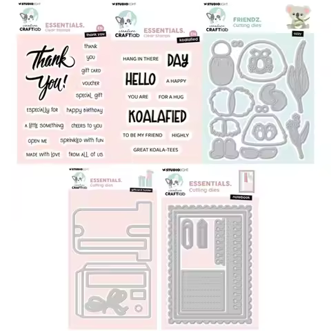 Thank you Koalifie Ozzy Ticket Notebook Giftcard holder scallop Metal Cutting Die Stamp Stencil Scra