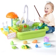 3-8 Year Old Boy Gifts Play Sink with Running Water Play Table Mud Kitchen Role Play Toys for 3-8 Ye