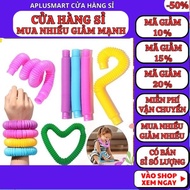 Pop tube with multi-colored led lights - Pop tube toy with glowing entertainment lights, Aplusmart