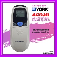 York Acson Aircond Remote Control For York / Acson Air Conditioner Air cond [YK-01]