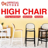 【Next-day delivery】Plastic Nordic Backrest Bar Chairs Dining Table Chair Counter Stools Furniture
