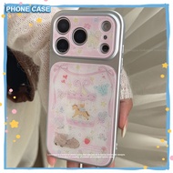 High Quality Silver Cute Pink Carousel Resin Phone Case for iPhone 17Pro Max 17 16 15 14 Pro Max 13 