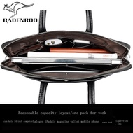♡Handbag Casual Lanbo Kangaroo Bag Genuine Leather Briefcase Male Business Handbag One-Shoulder Clutch Cro