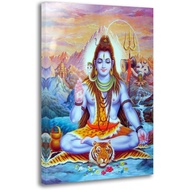 Hindu Gods Shiva Poster Print Canvas Wall Art Modern Decor Living Room Bedroom 08x12inch