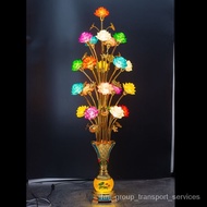 Lotus LampledColored Glaze Lotus Lamp Pilot Lamp Household Vase Decorative Lamp Avalokitesvara Buddh