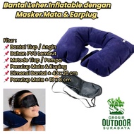 MATA Inflatable Neck Pillow with Eye Mask & Earplugs, Bestway Travel Pillow 3in1 Inflatable Pillow S