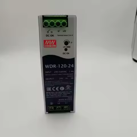 MEANWELL WDR-120-24 24V 5A Single Output Industrial DIN RAIL Power Single and two phase wide input r