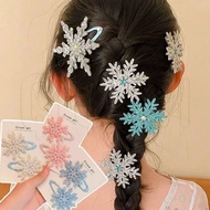 2Pcs Snowflake Pearl Hair Clips - Princess Snowflake Barrettes - Rhinestone Hair Pins - Duckbill Bar