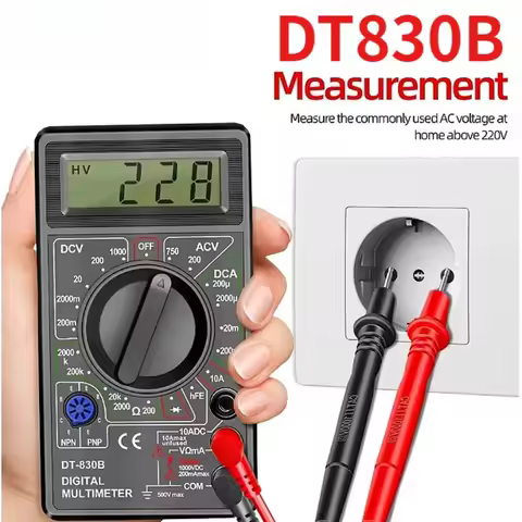 DT-830B LCD Digital Multimeter Mini Handheld Multimeter For Voltmeter Ammeter AC/DC 750/1000V Ohm Te